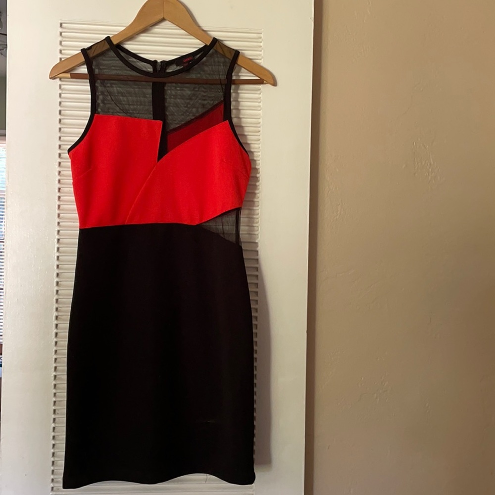 BONGO Red&Black Mesh Cut-Out Dress 🔥NWOT